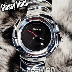 OPIUM Y2K Style Analog Wristwatch Silver Metal