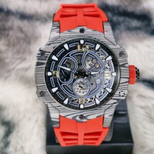 Men’s Skeleton Automatic Watch – Luxury Mechanical Dial with Rubber Strap