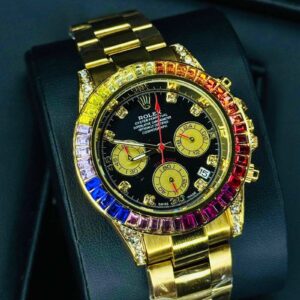 Luxury Rolex Rainbow Chronograph Watch – Premium Style & Royal Look