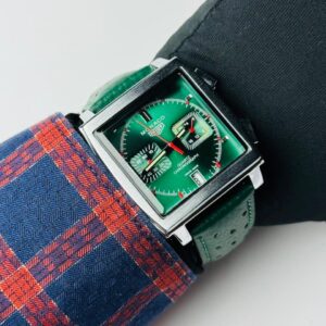 Luxury Monaco Style Chronograph Watch – Square Dial Premium Leather Strap Men's Watch