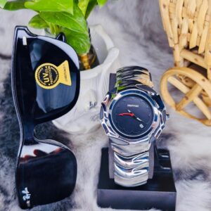 Premium Stylish Men’s Watch with UV400 Sunglasses Combo
